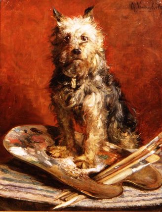 Wikioo.org - The Encyclopedia of Fine Arts - Painting, Artwork by Charles Van Den Eycken - The Artist's Dog