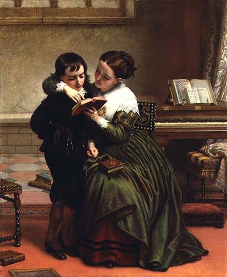 WikiOO.org - 백과 사전 - 회화, 삽화 Charles West Cope - George Herbert And His Mother