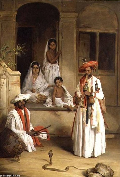 Wikioo.org - The Encyclopedia of Fine Arts - Painting, Artwork by Charles Wilda - Arthur William Devis The Snake Charmer