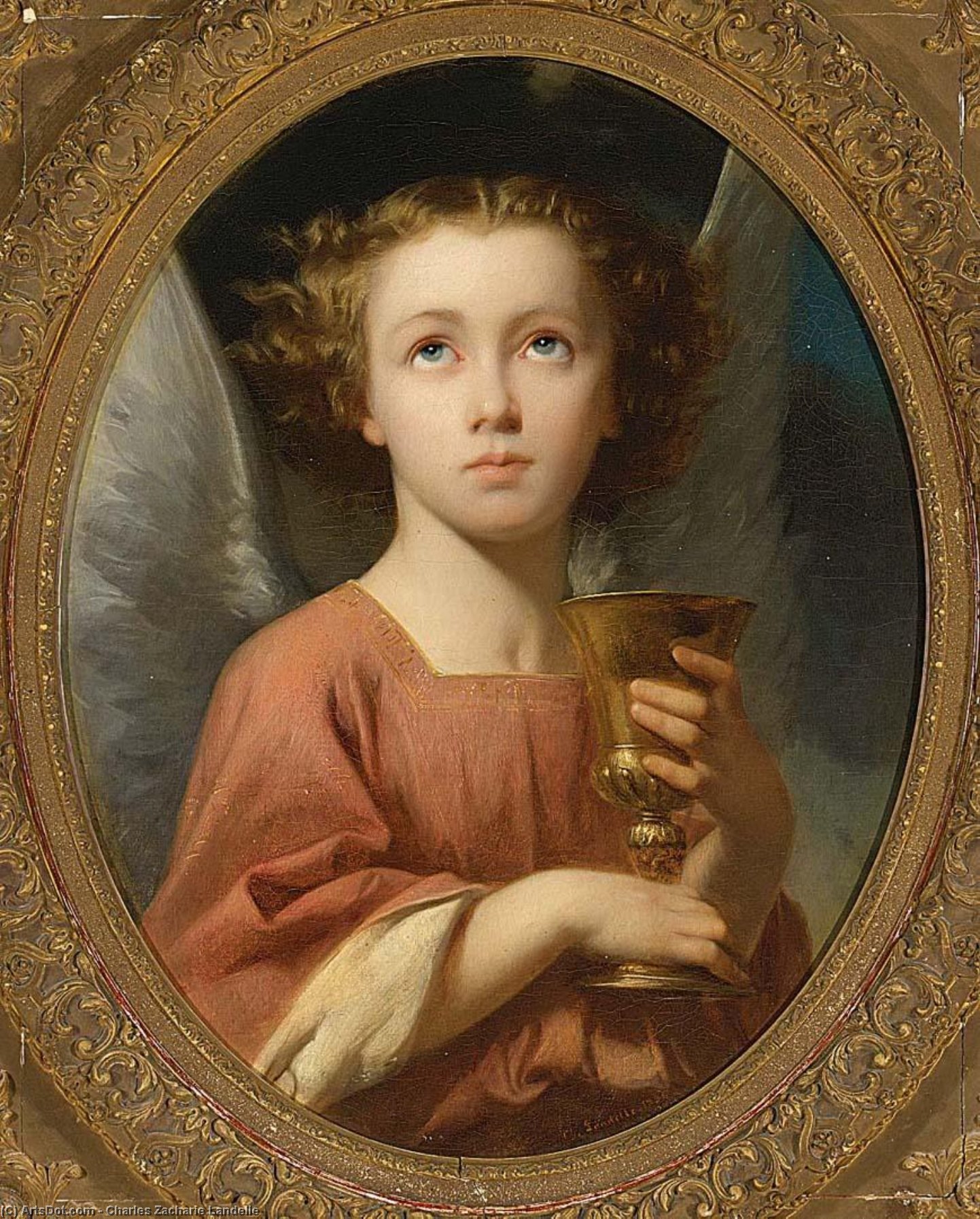 Wikioo.org - The Encyclopedia of Fine Arts - Painting, Artwork by Charles Zacharie Landelle - An Angel Holding A Chalice