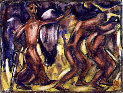 WikiOO.org - Enciclopédia das Belas Artes - Pintura, Arte por Christian Rohlfs - The Expulsion From Paradise