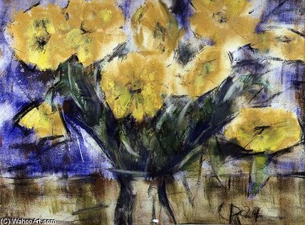 Wikioo.org - Bách khoa toàn thư về mỹ thuật - Vẽ tranh, Tác phẩm nghệ thuật Christian Rohlfs - Yellow Flowers