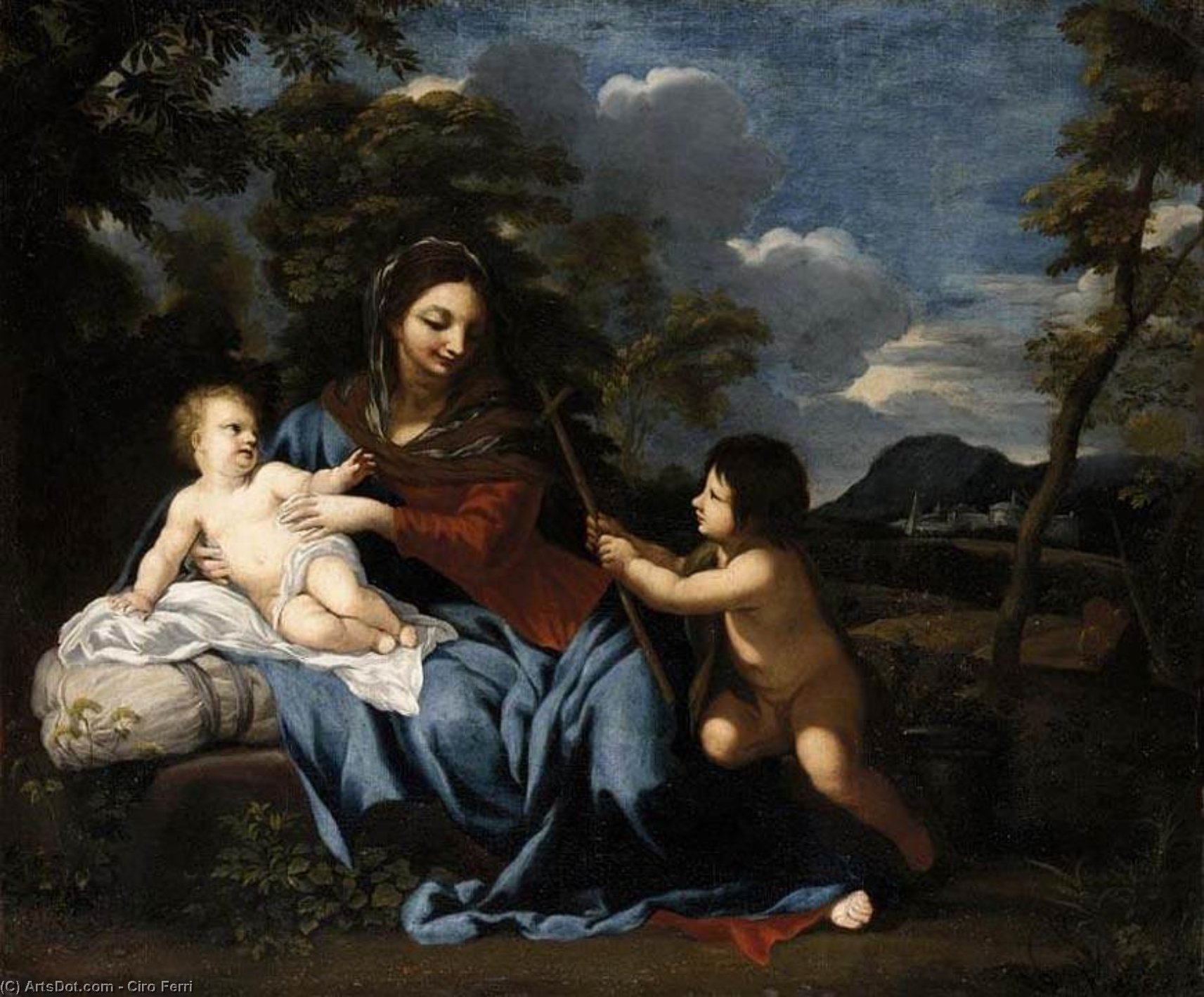 Wikioo.org – L'Enciclopedia delle Belle Arti - Pittura, Opere di Ciro Ferri - Madonna col Bambino con  dopodomani  infante  Cattedrale di St  Giovanni