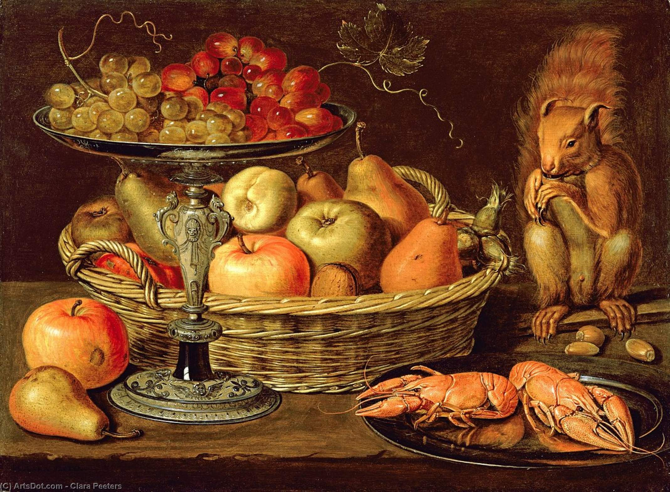 Wikioo.org - The Encyclopedia of Fine Arts - Painting, Artwork by Clara Peeters - Still Life With Silver-gilt Tazza