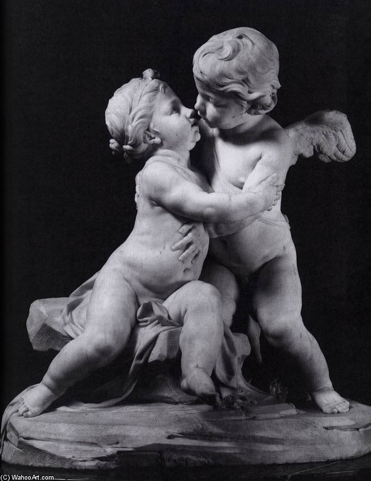 Wikioo.org – La Enciclopedia de las Bellas Artes - Pintura, Obras de arte de Claude Augustin Cayot - Cupido y Psique