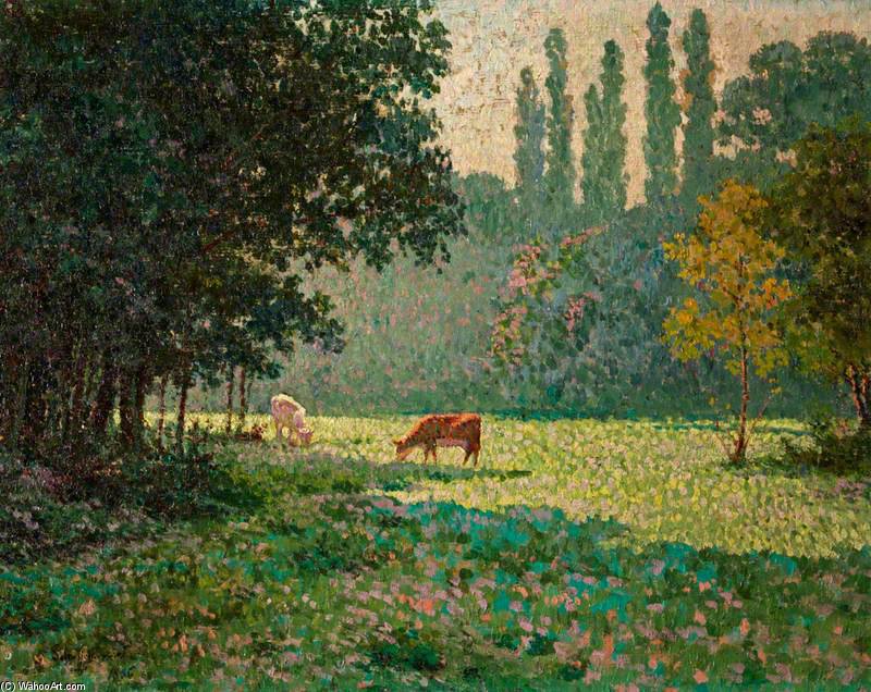 WikiOO.org - Enciclopédia das Belas Artes - Pintura, Arte por Claude Emile Schuffenecker - A Meadow With Two Cows