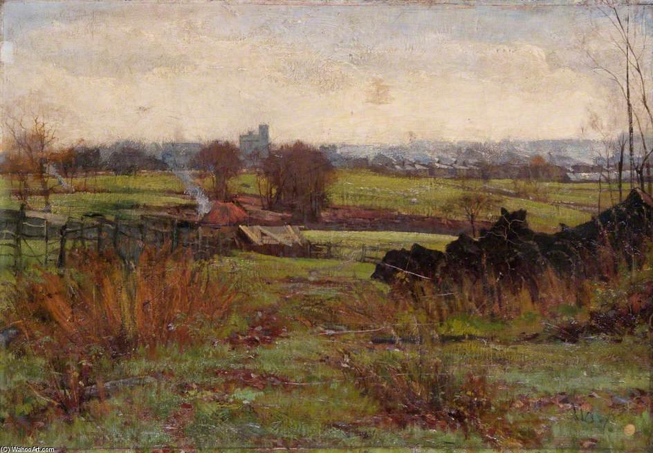 Wikioo.org - The Encyclopedia of Fine Arts - Painting, Artwork by Claude Hayes - Finchley Road Fields, Hampstead