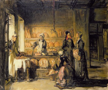 WikiOO.org - Encyclopedia of Fine Arts - Maalaus, taideteos Claude Joseph Bail - Interior Of A Breton Boulangerie