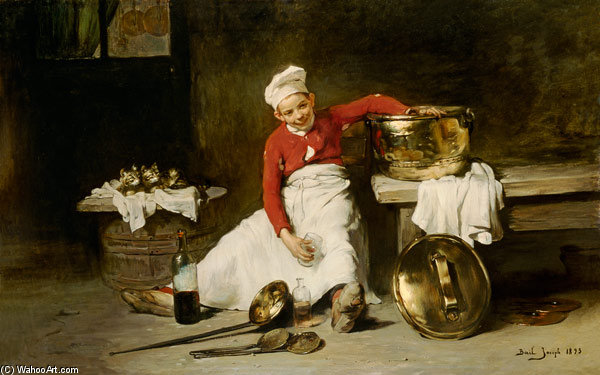 WikiOO.org - Encyclopedia of Fine Arts - Malba, Artwork Claude Joseph Bail - Kitchen Boy