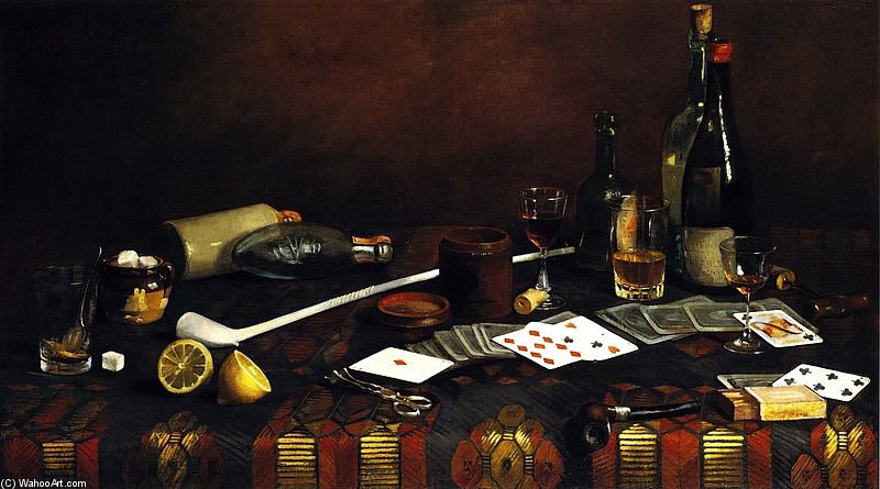 Wikioo.org - The Encyclopedia of Fine Arts - Painting, Artwork by Claude Raguet Hirst - A Gentleman's Table
