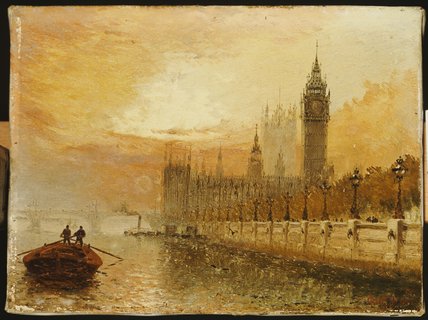 Wikioo.org - The Encyclopedia of Fine Arts - Painting, Artwork by Claude Thomas Stanfield Moore - View Of Westminster From The Thames