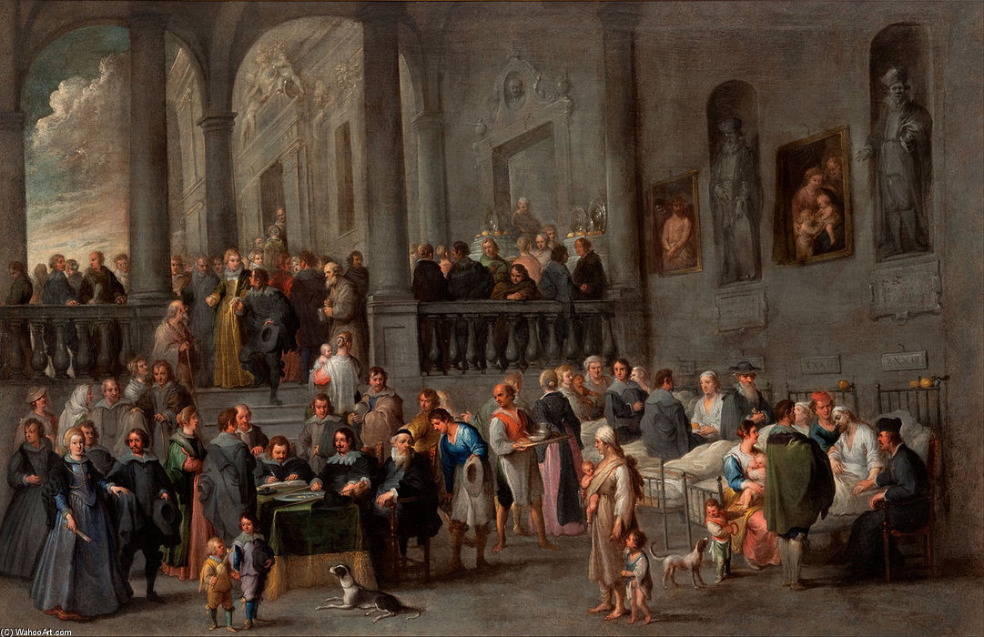 Wikioo.org – La Enciclopedia de las Bellas Artes - Pintura, Obras de arte de Cornelis De Wael - Para visitar a los enfermos