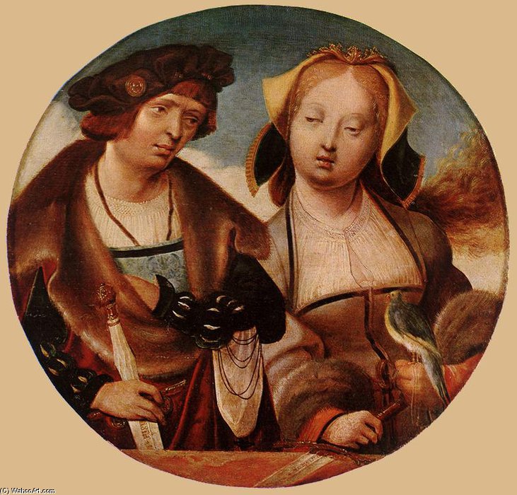 Wikioo.org – L'Encyclopédie des Beaux Arts - Peinture, Oeuvre de Cornelis Engebrechtsz - St Cecilia et son fiancé