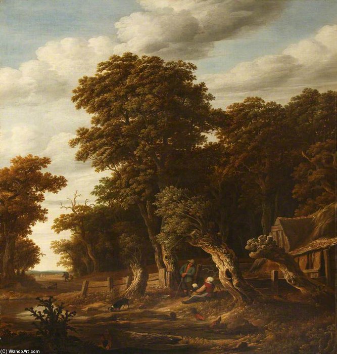 Wikioo.org - The Encyclopedia of Fine Arts - Painting, Artwork by Cornelis Gerritsz Decker - A Woodland Scene
