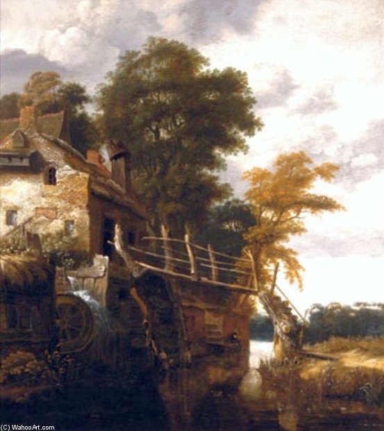 Wikioo.org - The Encyclopedia of Fine Arts - Painting, Artwork by Cornelis Gerritsz Decker - Landscape With A Mill