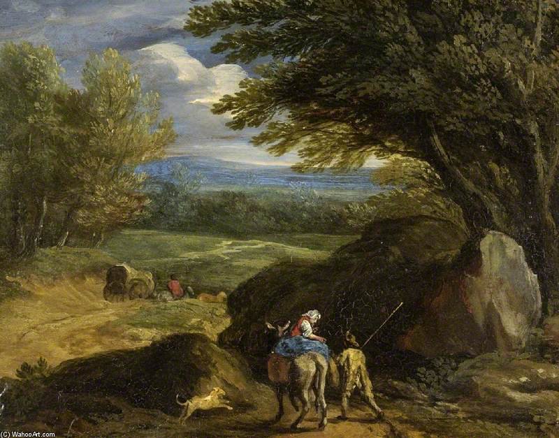 WikiOO.org - Encyclopedia of Fine Arts - Festés, Grafika Cornelis Huysmans - Landscape With Figures