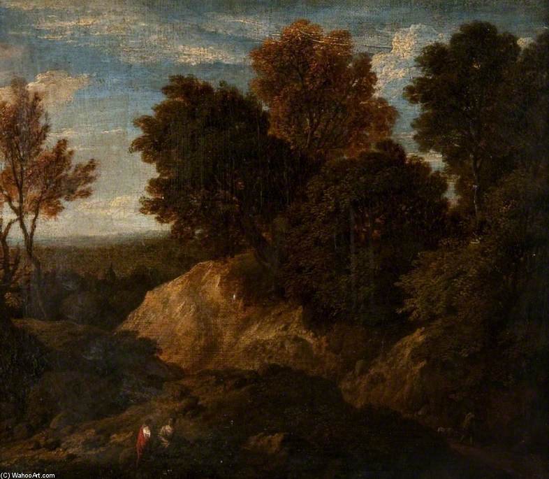 Wikioo.org - The Encyclopedia of Fine Arts - Painting, Artwork by Cornelis Huysmans - Wooded Landscape With Figures