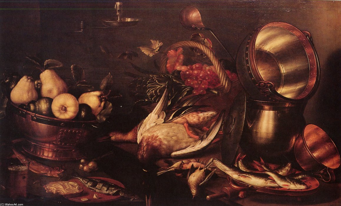Wikioo.org – La Enciclopedia de las Bellas Artes - Pintura, Obras de arte de Cornelis Jacobsz Delff - Nature Morte De Cocina