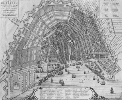 WikiOO.org - Encyclopedia of Fine Arts - Maalaus, taideteos Cornelis The Elder Danckerts - Map Of Amsterdam