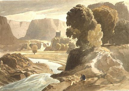 WikiOO.org - Енциклопедія образотворчого мистецтва - Живопис, Картини
 Cornelius Varley - Mountainous Landscape With A Castle