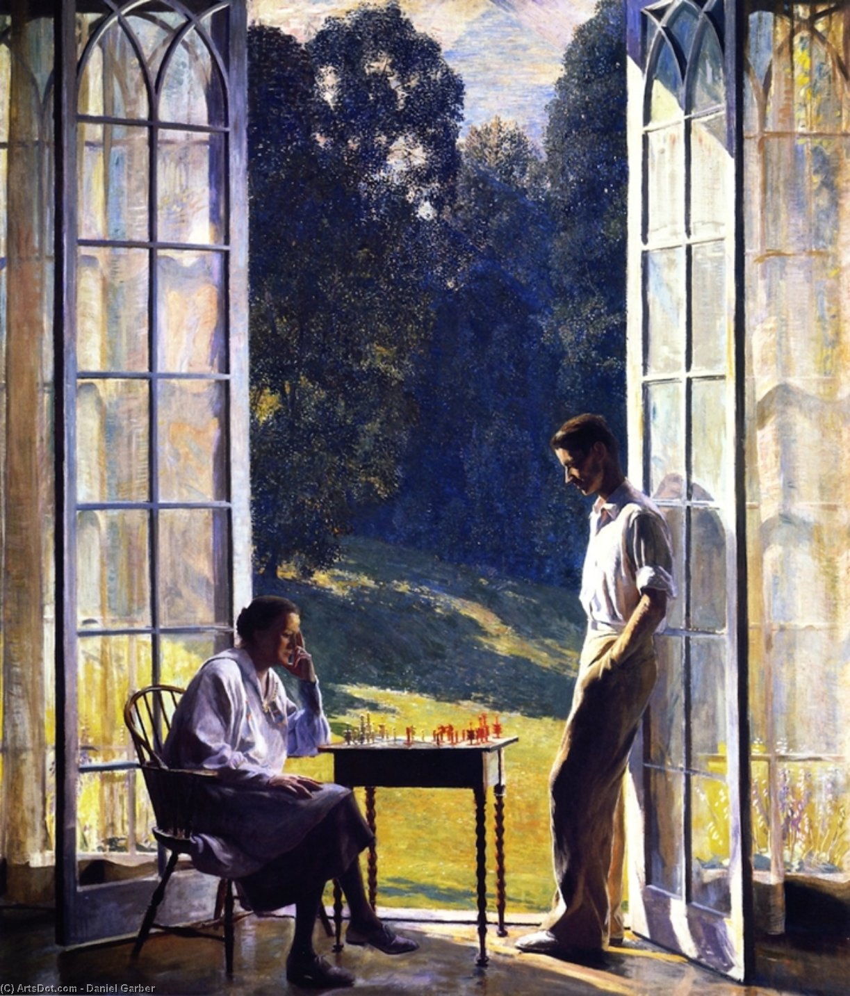 Wikioo.org - The Encyclopedia of Fine Arts - Painting, Artwork by Daniel Garber - Chese Game