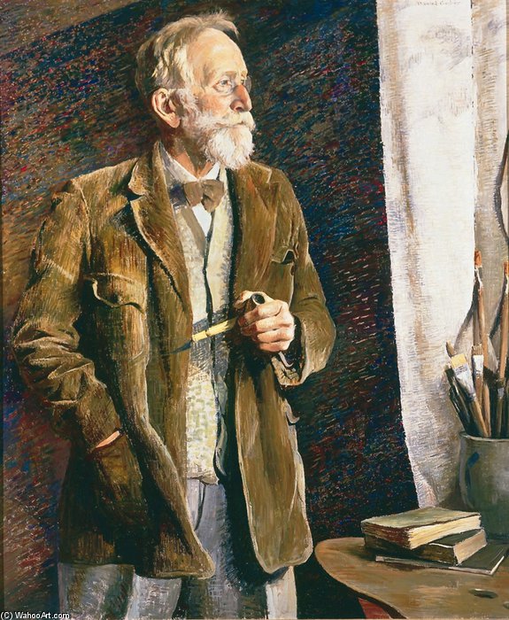 WikiOO.org - Encyclopedia of Fine Arts - Malba, Artwork Daniel Garber - Old Man And The Pipe