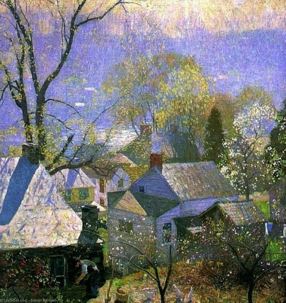 Wikioo.org - The Encyclopedia of Fine Arts - Painting, Artwork by Daniel Garber - Springtime In The Village
