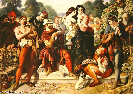 Wikioo.org - The Encyclopedia of Fine Arts - Painting, Artwork by Daniel Maclise - A Scene From 'as You Like It'