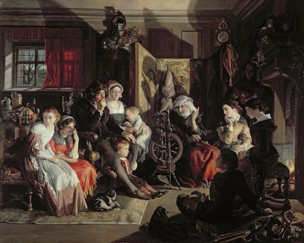 Wikioo.org - The Encyclopedia of Fine Arts - Painting, Artwork by Daniel Maclise - A Winter Night's Tale