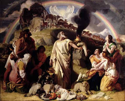 Wikioo.org – L'Encyclopédie des Beaux Arts - Peinture, Oeuvre de Daniel Maclise - Le Sacrifice de Noé