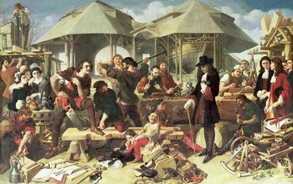Wikioo.org - The Encyclopedia of Fine Arts - Painting, Artwork by Daniel Maclise - Peter I, The Great At Deptford Dockyard