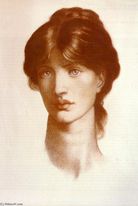 WikiOO.org - Encyclopedia of Fine Arts - Maleri, Artwork Dante Gabriel Rossetti - Study For A Vision Of Fiammetta