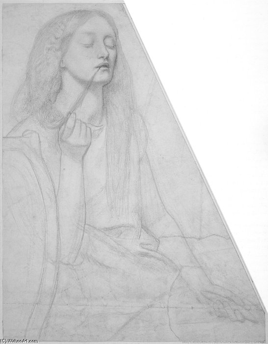 WikiOO.org - Encyclopedia of Fine Arts - Maľba, Artwork Dante Gabriel Rossetti - Study For Delia