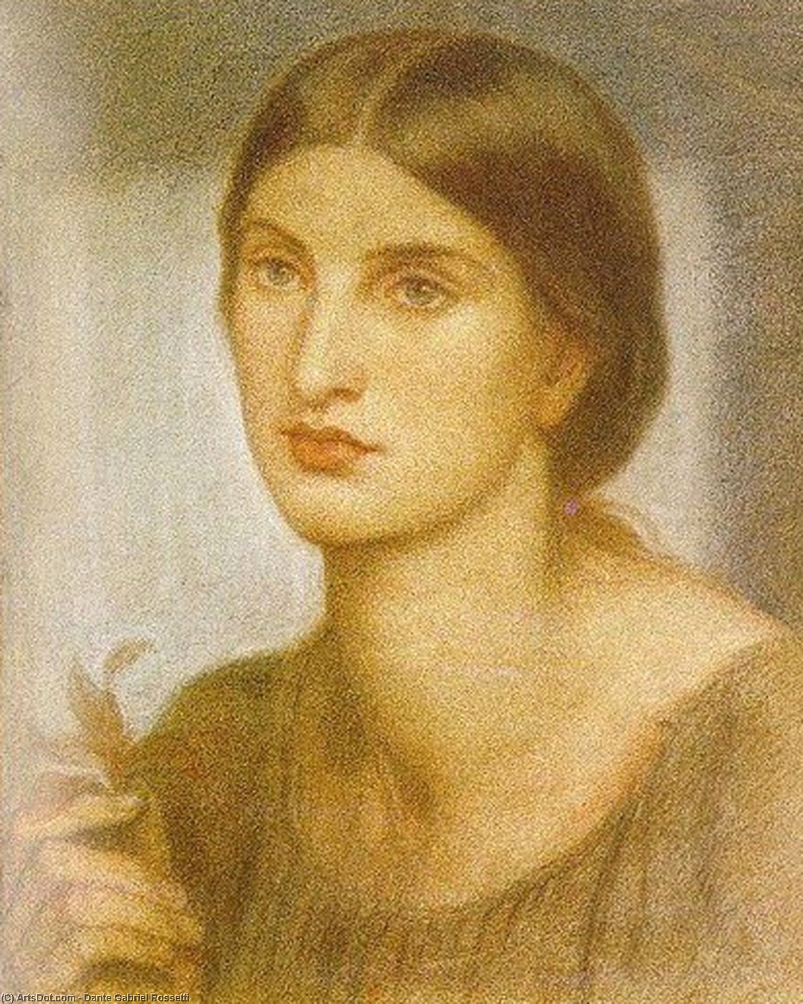 WikiOO.org - Encyclopedia of Fine Arts - Malba, Artwork Dante Gabriel Rossetti - Study Of A Girl