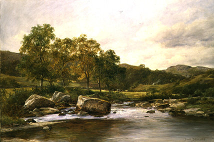 WikiOO.org - Encyclopedia of Fine Arts - Malba, Artwork David Bates - Stepping Stones On The River Llugwy