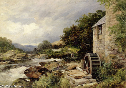 Wikioo.org - สารานุกรมวิจิตรศิลป์ - จิตรกรรม David Bates - The Mill On The Llugwy