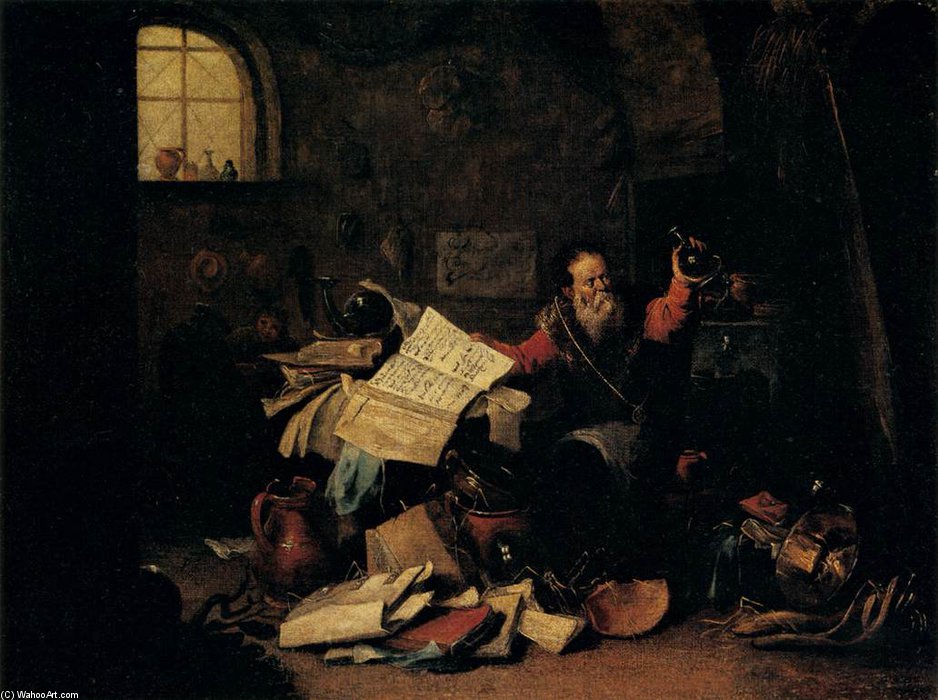 WikiOO.org – 美術百科全書 - 繪畫，作品 David Teniers The Elder - 炼金