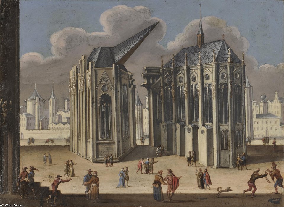Wikioo.org – L'Encyclopédie des Beaux Arts - Peinture, Oeuvre de Didier Barra - fantastique vue  de  une  gothique  cathédrale