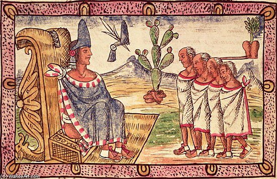 Wikioo.org - The Encyclopedia of Fine Arts - Painting, Artwork by Diego Homem - Montezuma Ii And His Envoys To The Spanish Conquerors
