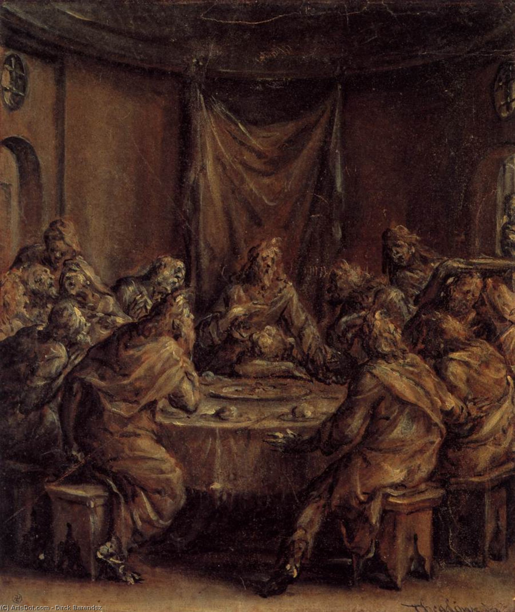 Wikioo.org - The Encyclopedia of Fine Arts - Painting, Artwork by Dirck Barendsz - The Last Supper
