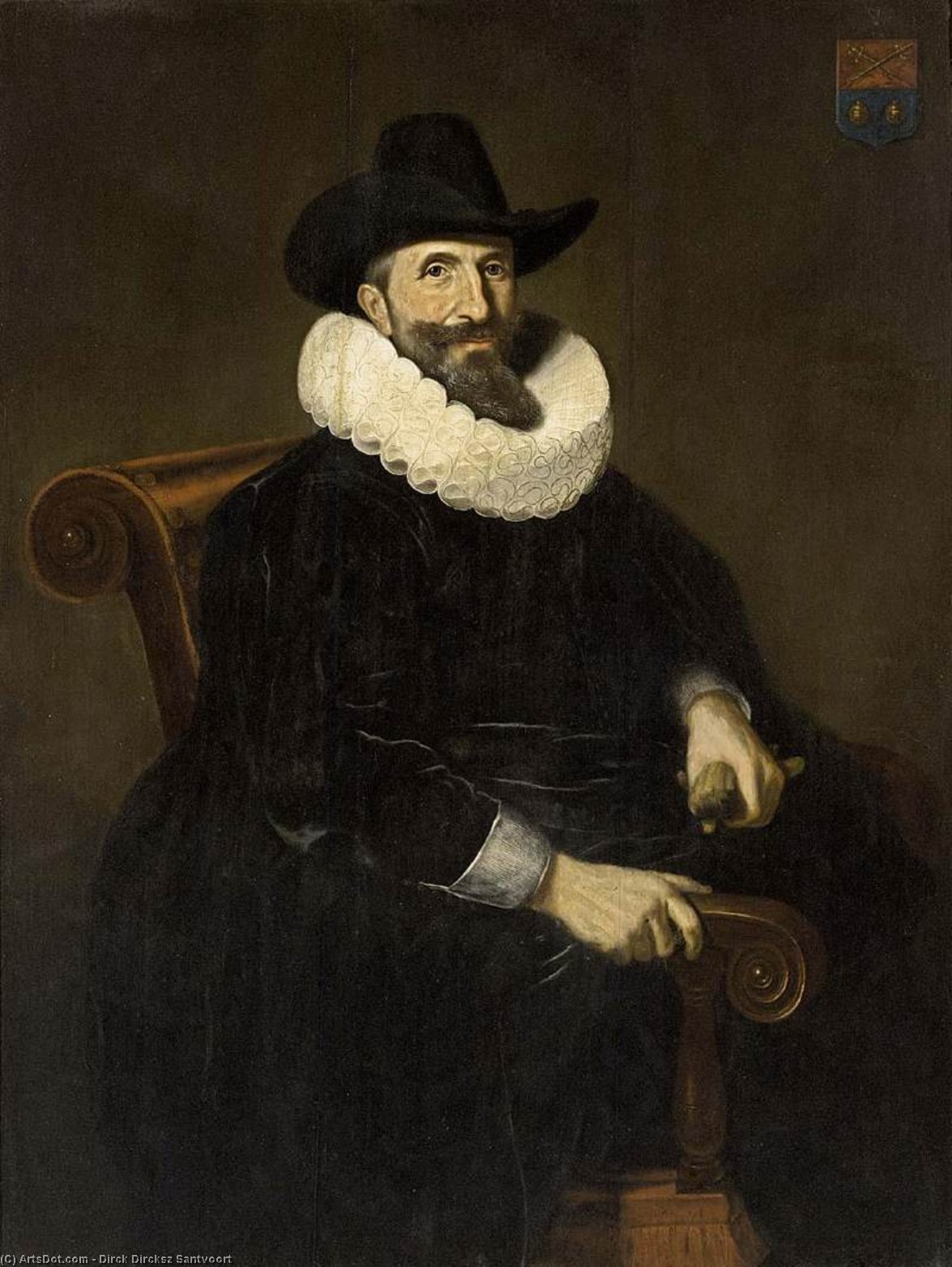 WikiOO.org - 백과 사전 - 회화, 삽화 Dirck Dircksz Van Santvoort - Portrait Of Elias Van Cuelen
