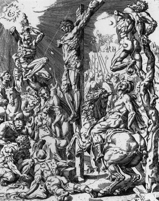 WikiOO.org - Enciclopedia of Fine Arts - Pictura, lucrări de artă Dirck Volkertsz Coornhert - The Crucifixion Of Christd