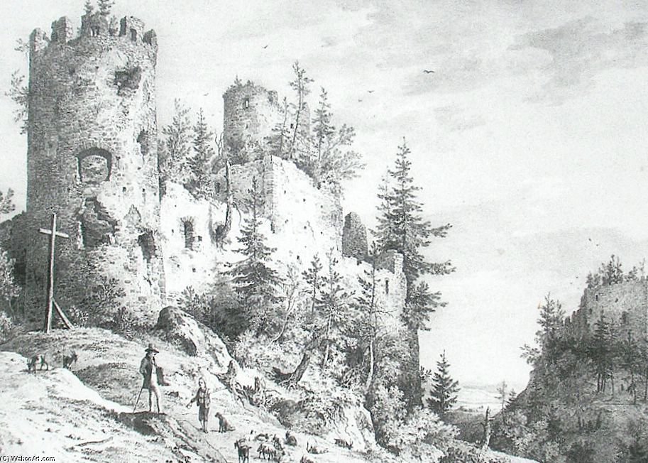 WikiOO.org - Εγκυκλοπαίδεια Καλών Τεχνών - Ζωγραφική, έργα τέχνης Domenico Quaglio - Hohenfreyberg Castle