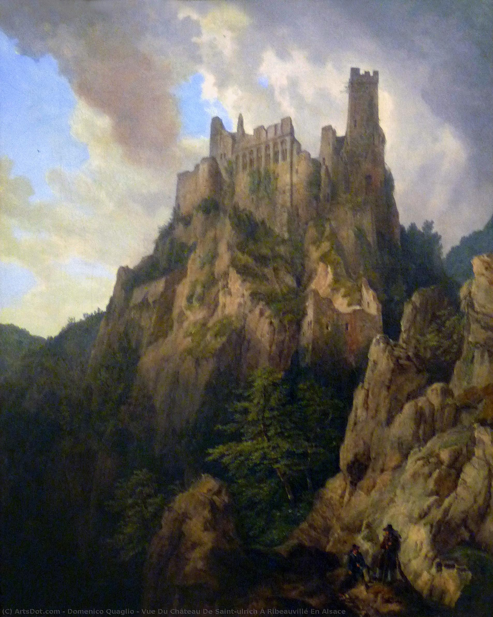 WikiOO.org - Enciklopedija likovnih umjetnosti - Slikarstvo, umjetnička djela Domenico Quaglio - Vue Du Château De Saint-ulrich À Ribeauvillé En Alsace