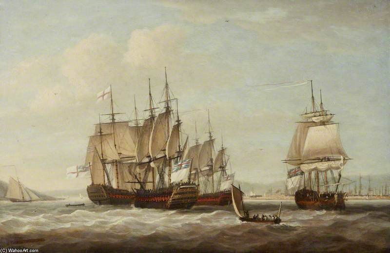 Wikioo.org - สารานุกรมวิจิตรศิลป์ - จิตรกรรม Dominic Serres - Admiral Sir George Brydges Rodney