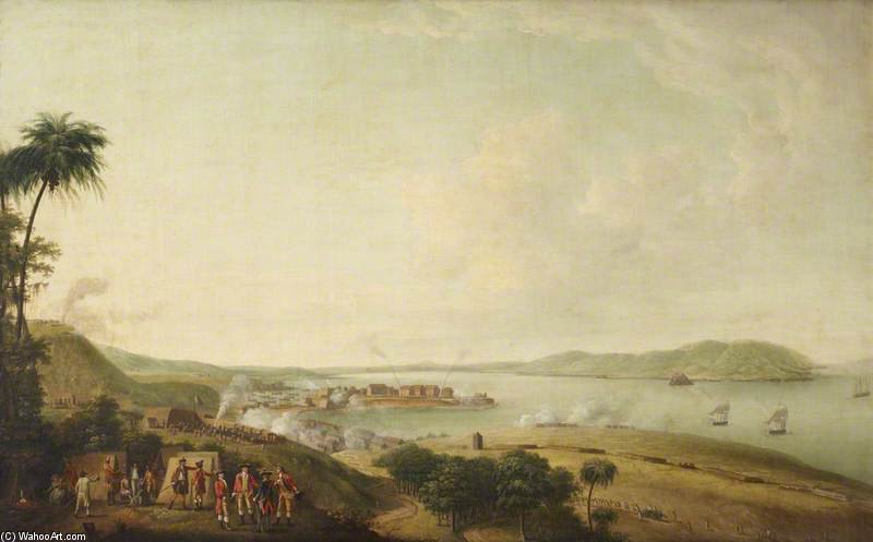 Wikioo.org - The Encyclopedia of Fine Arts - Painting, Artwork by Dominic Serres - British Attack On The Citadel Of Martinique