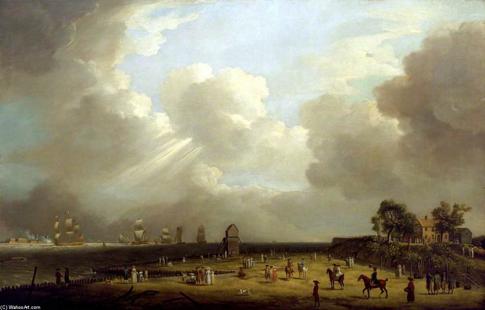 Wikioo.org - The Encyclopedia of Fine Arts - Painting, Artwork by Dominic Serres - Princess Charlotte Arriving At Harwich