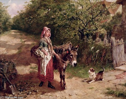 Wikioo.org - The Encyclopedia of Fine Arts - Painting, Artwork by Edgar Bundy - Home From Market