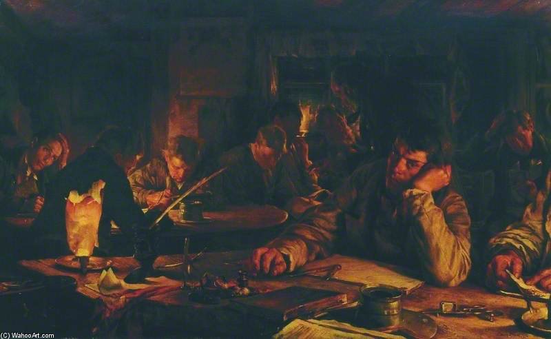 Wikioo.org - The Encyclopedia of Fine Arts - Painting, Artwork by Edgar Bundy - The Night School