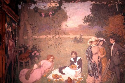 Wikioo.org - The Encyclopedia of Fine Arts - Painting, Artwork by Fernand Edmond Jean Marie Khnopff - Lunch On The Grass